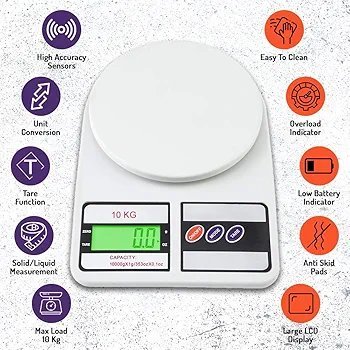 Atom Weight Machine for Kitchen, Digital Scale with LCD Display 4 Atom Weight Machine for Kitchen, Digital Scale with LCD Display - Image 4